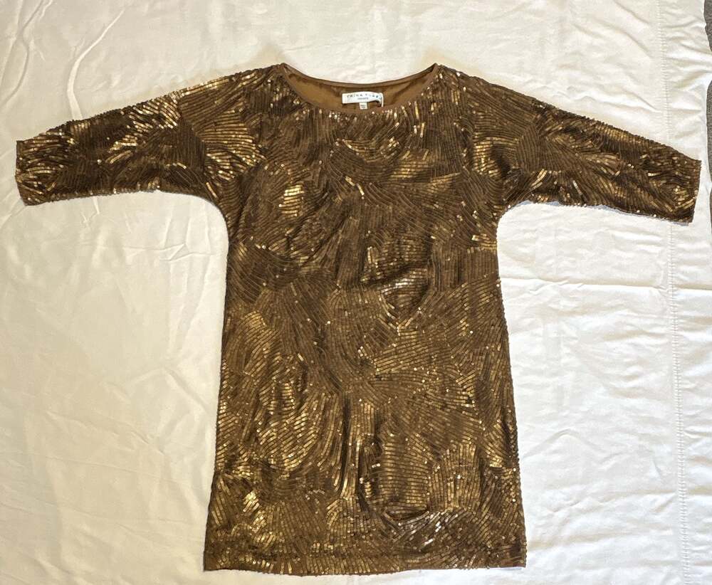 Trina Turk Bronze Sequin Mini Dress